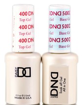 DND Daisy Soak Off Gel Polish Top Coat 400 &amp; Base Coat 500 LED/UV .5oz g... - £10.27 GBP