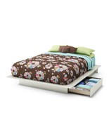 Queen size Modern Platform Bed with 2 Storage Drawers in White Finish - $845.52 CAD