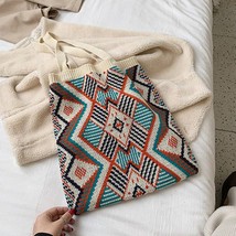 Lady Knitting Gypsy Bohemian Boho Chic Aztec Tote Bag Women Crochet en Open Shop - £30.29 GBP