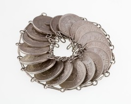 1920&#39;s-40&#39;s Mexico 20 Centavos Silver Coin Bracelet 7.25&quot; 64.3gr - $360.16