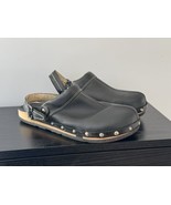 KALSO Shanti Black Mules Women 8 Clogs Shoes Buckle Wood Negative Heel - $55.79