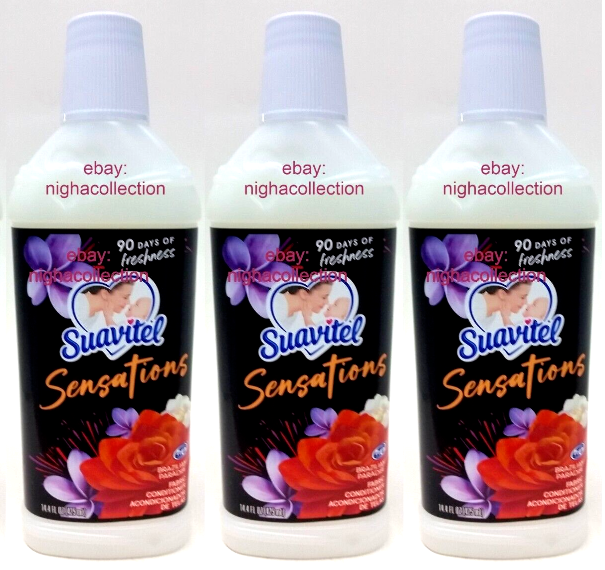 ( 3 ) SUAVITEL SENSATIONS FABRIC CONDITIONER BRAZILIAN PARADISE SCENT 14... - $29.69