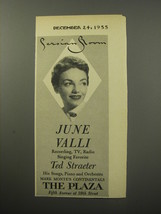 1955 The Plaza Hotel Advertisement - Persian Room June Valli - £14.78 GBP