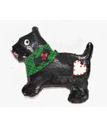 Vintage Dog folk art Scottie Scottish Terrier Hand Painted Flat back - $276.85 MXN