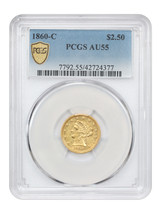 1860-C $2.50 PCGS AU55 - $9,421.13