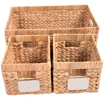 Water Hyacinth Storage Baskets For Shelves, Woven Baskets For Storage, Baskets F - £58.67 GBP