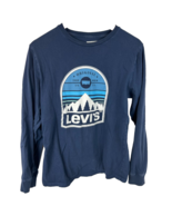 Levi’s Men’s Medium Long Sleeve Blue Graphic T-Shirt Mountain Logo 100% ... - $144.29 MXN