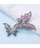Creative Double Butterfly Rhinestone Brooch Hat Pin Fashion Accessories - $285.59 MXN