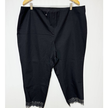 Alfani Womens Lace Trim Crop Pants Black Elastic Waist 22W - £11.65 GBP
