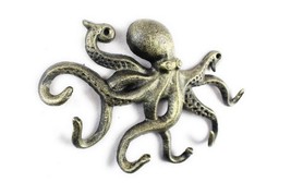 [Pack Of 2] Antique Gold Cast Iron Octopus Hook 11&quot; - £45.05 GBP