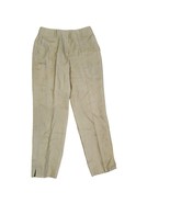 Womens Size 4 Irish Linen Ankle Pants Lined Tapered 90s Talbots Tan Ligh... - $38.56