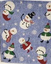 Set Of 2 Tapestry Placemats,13&quot;x19&quot;,CHRISTMAS, Snowmen On Blue # 1,Holiday Style - £10.27 GBP