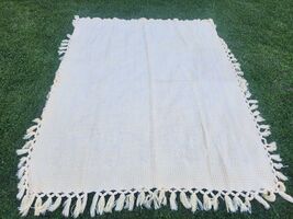 Vintage beige bedspread, Italian wool vintage bed cover, never used before - $80.00