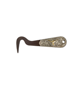 Antiqued Brown Steel Longhorn Hoof Pick with Silver Trim - $25.95