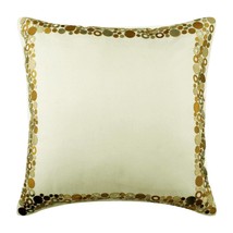 Metal Sequins Ivory Pillows Cover, Art Silk Pillow Covers 16x16, Ivory Glamour - £37.65 GBP+