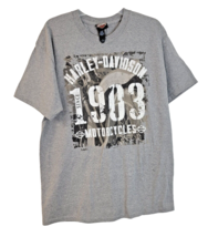 Harley Davidson of Kokomo Indiana 1903 t shirt sz L Large Gray tee - $14.84
