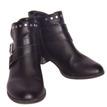 a.n.a Women&#39;s Alford Stacked Heel Motorcycle Boots Black 7.5 - $372.92 MXN