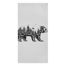 Embrace the Wild: Bear Forest Animal Print Personalized Mink-Cotton Towel - £37.05 GBP