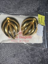 80s Estate Vintage Jewelry Laura Biagiotti Italy Nwt 3D Tubular Earrings - £14.69 GBP