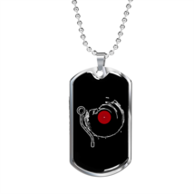 Musician Necklace Vinyl Necklace Stainless Steel or 18k Gold Dog Tag 24&quot; Chain - £37.92 GBP+