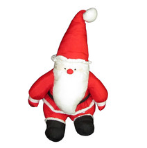 Vintage Parachute Puffy Santa Plush Christmas Decor Nylon Red White Black - £9.45 GBP