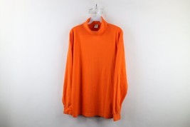 Vtg 90s Gap Mens Medium Faded Blank Long Sleeve Turtleneck T-Shirt Orange USA - £34.99 GBP