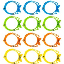 12-Pack Fish-Shaped Diving Rings For Pool, Kids, 7X6-Inch Swim Training Dive Rin - £16.75 GBP