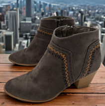 Qupid Charcoal Gray Ankle Booties Women&#39;s size 10 - holes in heel - $468.09 MXN