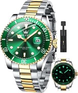 OLEVS Luxury Watches for Men Big Face Stainless Steel Business Dress Analog Quar - $78.55