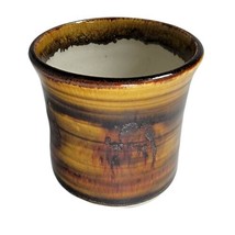 Vintage MCM Louis Mideke Studio Art Pottery Brown Glaze Teacup Cup Vase ... - $129.94