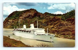 Postcard SS Kungsholm Swedish American Line Tourist Passenger Ship Panama Canal - £3.89 GBP