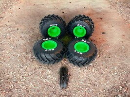 Grave Digger Monster Jam Replacement 5 .25” RC Truck Tires Wheels BKT Set of 4 - £20.37 GBP