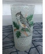 Tufted Titmouse Songbird 12 oz dimple frosted glass tumbler West Virginia - £14.76 GBP