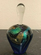 Glass Eye Studios (GES 95) Art Glass Perfume Bottle Stunning Rainbow of Colors - £30.93 GBP