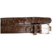 Men's Belvedere Belt Genuine Ostrich Quill up to Size 44 #2001 Brown image 3
