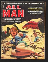 All Man #5 10/1959-bound woman &amp; vultures cover-Zulus-bondage art-war-cr... - $218.01