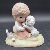 Jonathan David Precious Moments 1976 Child and Lamb &quot;He Careth For You&quot; Figurine - £11.48 GBP