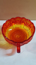 Vintage 1960&#39;s LE Smith Amberina Glass Nappy Bowl with Loop Handle. Heritage Qui - £15.81 GBP