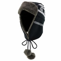 Trendy Apparel Shop Soft Fur Winter Snowflake Knit Ear Flaps Trooper Bea... - £23.76 GBP