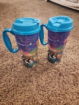 X2 -2024 Walt Disney World Refillable Reusable Mug Cup Teal Whirley Drin... - $14.54