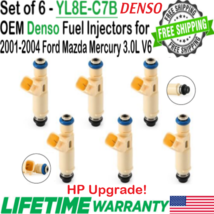 OEM Denso 6Pcs HP Upgrade Fuel Injectors for 2001 Ford Taurus 3.0L V6 #YL8E-C7B - £96.17 GBP