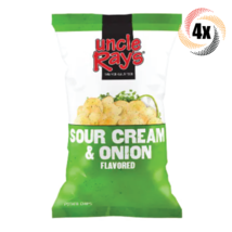 4x Bags Uncle Ray&#39;s Sour Cream &amp; Onion Flavor 4.5oz | Official MLB Chips - £14.72 GBP