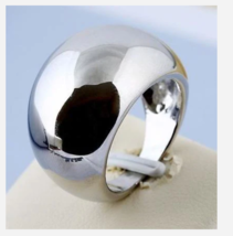 GUN METAL THICK COSTUME JEWELRY RING SIZE 9 - £31.96 GBP