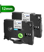 2PK 12mm Fits TZe-231 TZ-231 TZ231 Black on White Label Tape for Brother... - $14.99