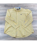 Chaps Mens Large Long Sleeve Large Casual Business Dress Shirt Yellow Blue - £11.15 GBP