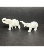 Vintage Pair of Elephant Figurines White Ceramic Trunks Up Japan - $407.92 MXN