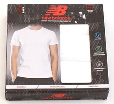 New Balance White Crew Neck Tee Shirt 3 in Package New in Package Men&#39;s M - £47.81 GBP