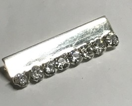 Sterling Silver925Clear Crystal Vintage  Brooch Pin Made In Italy Signed CL BY - £35.96 GBP