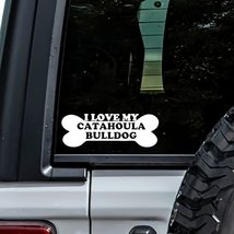 MHDStickerCo I Love My Catahoula Bulldog Dog Bone Vinyl Decal Sticker Custom Tru - $5.69