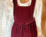 Cat &amp; Jack Girls Maroon Corduroy Overall Dress &amp; Long Sleeve Top, 4T, Pr... - $7.70